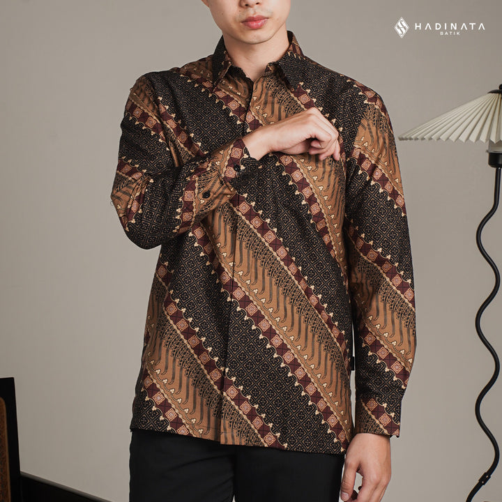 Hadinata Batik Premium Kemeja Batik Pria Lengan Panjang Superfine Furing Sarkara Sogan
