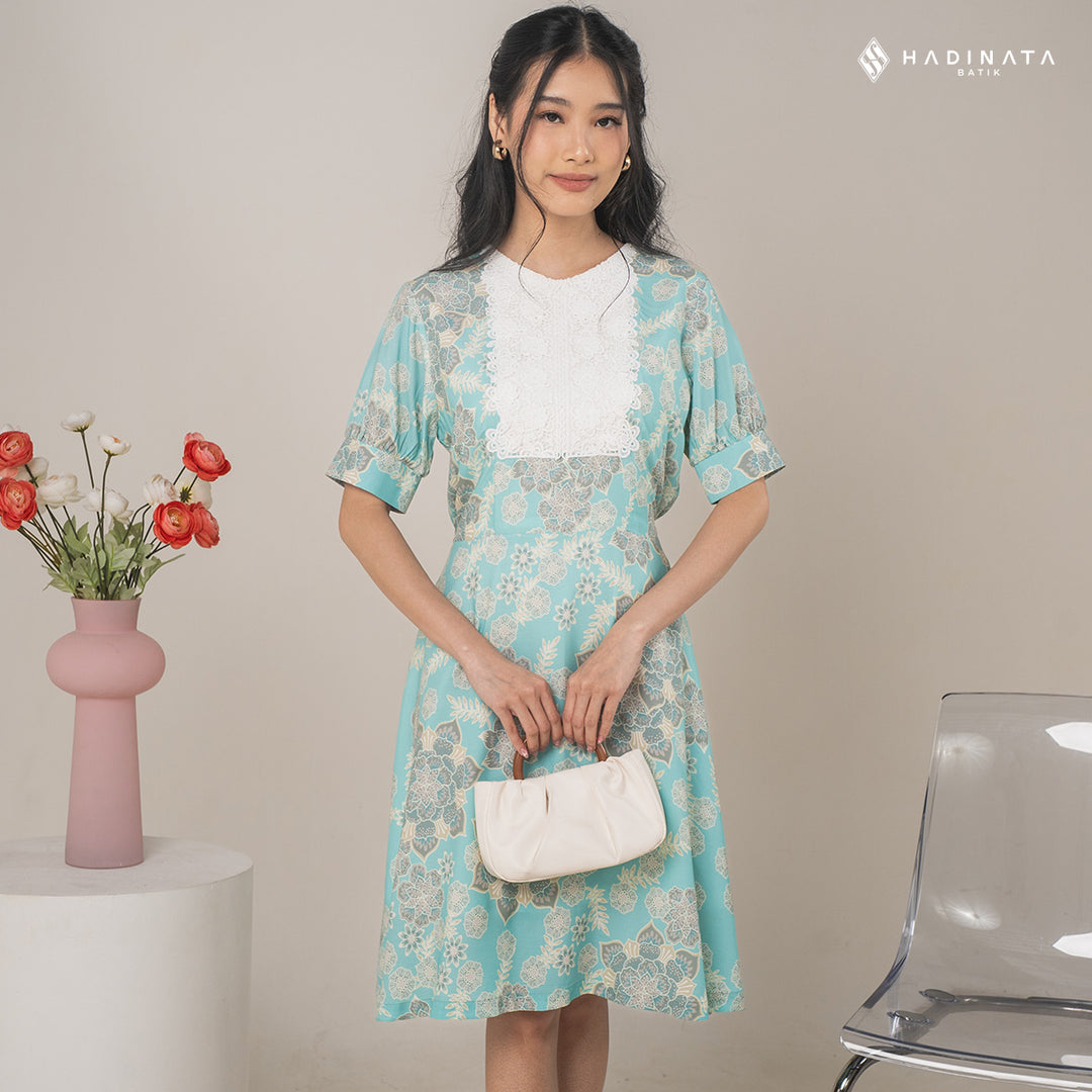Hadinata Batik Premium Dress Batik Wanita Lavanya Green