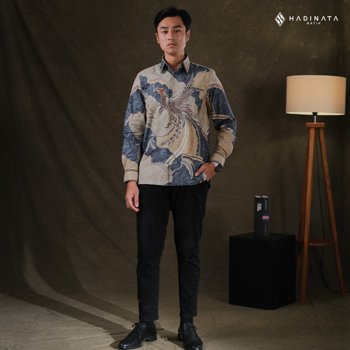 Hadinata Embroidery Batik Kemeja Panjang Arsyn Grey