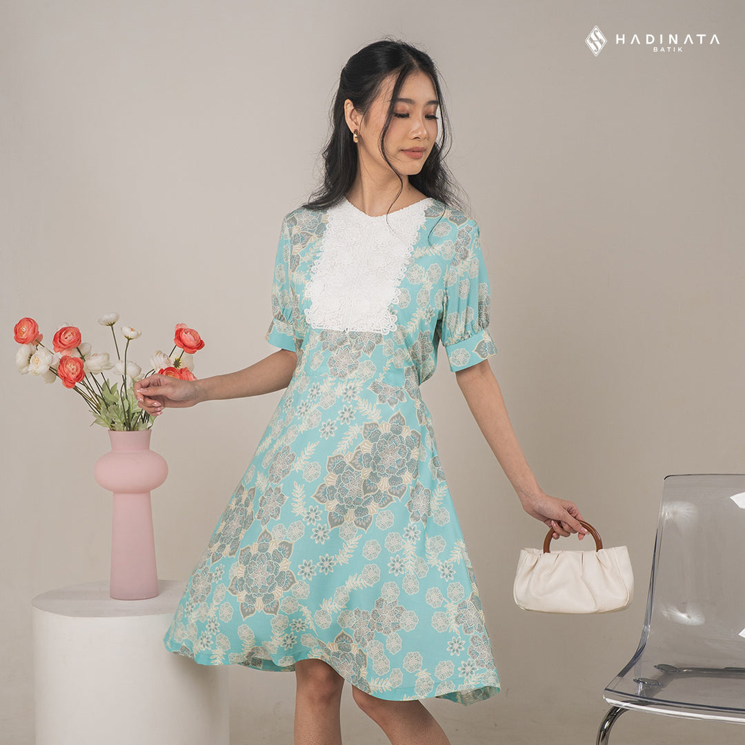 Hadinata Batik Premium Dress Batik Wanita Lavanya Green
