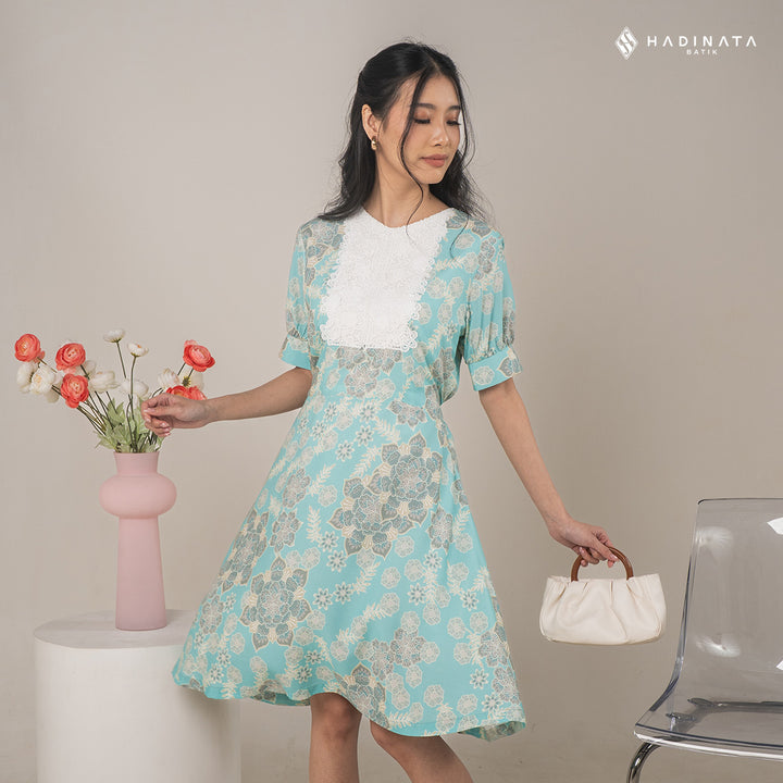 Hadinata Batik Premium Dress Batik Wanita Lavanya Green