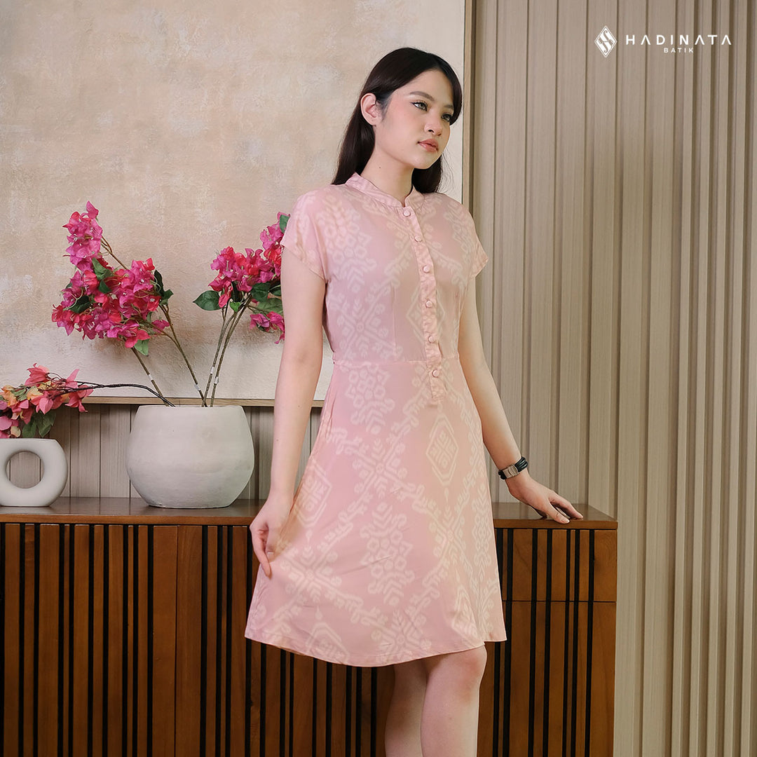 Hadinata Batik Premium Dress Batik Wanita Kalasema Pink