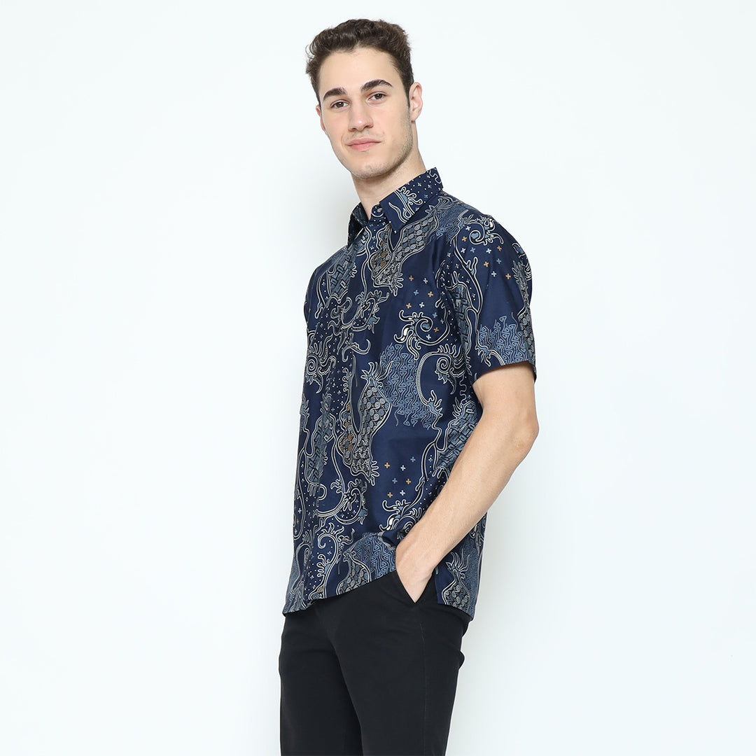 Hadinata Batik Kemeja Pendek Superfine Samudra Sundari