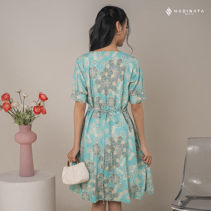 Hadinata Batik Premium Dress Batik Wanita Lavanya Green