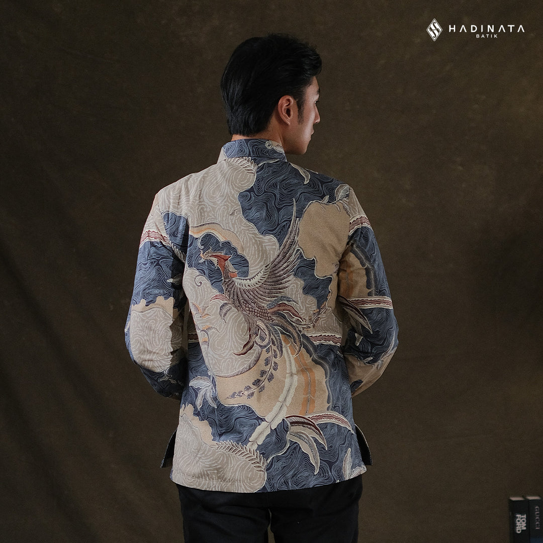 Hadinata Embroidery Batik Kemeja Panjang Arsyn Grey