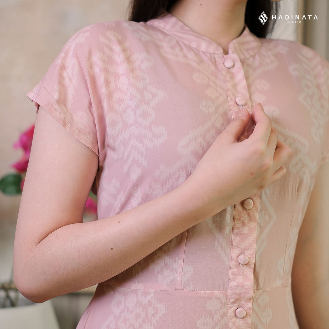 Hadinata Batik Premium Dress Batik Wanita Kalasema Pink