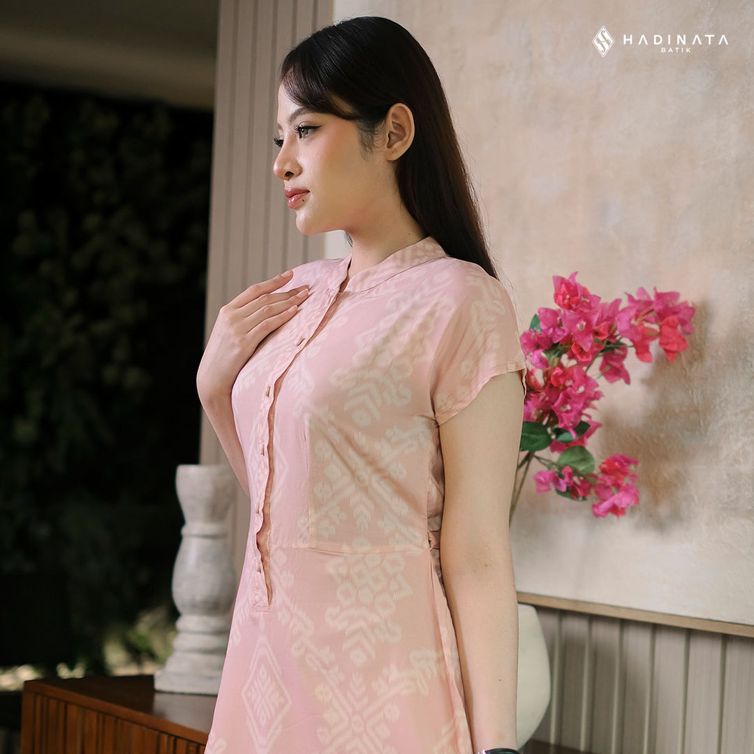 Hadinata Batik Premium Dress Batik Wanita Kalasema Pink