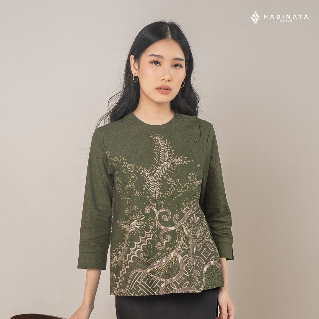 Hadinata Batik Premium Blouse Batik Wanita Superfine Datura Green