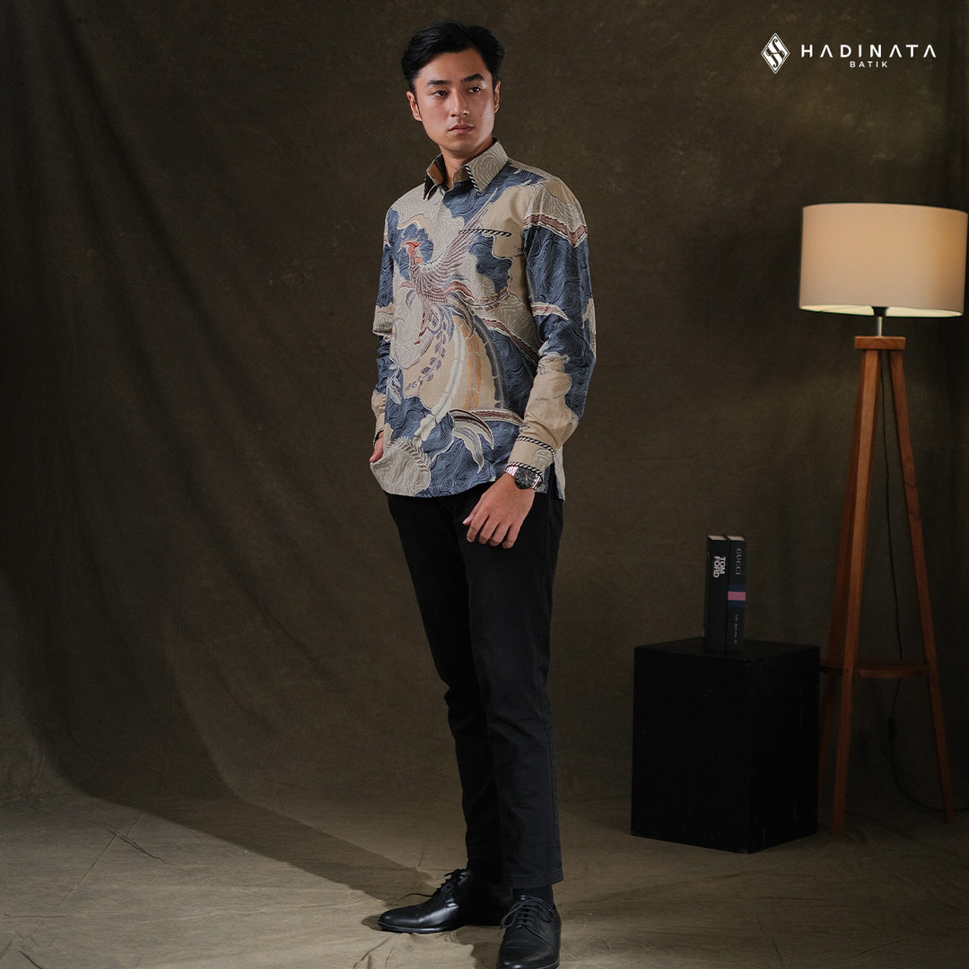 Hadinata Embroidery Batik Kemeja Panjang Arsyn Grey