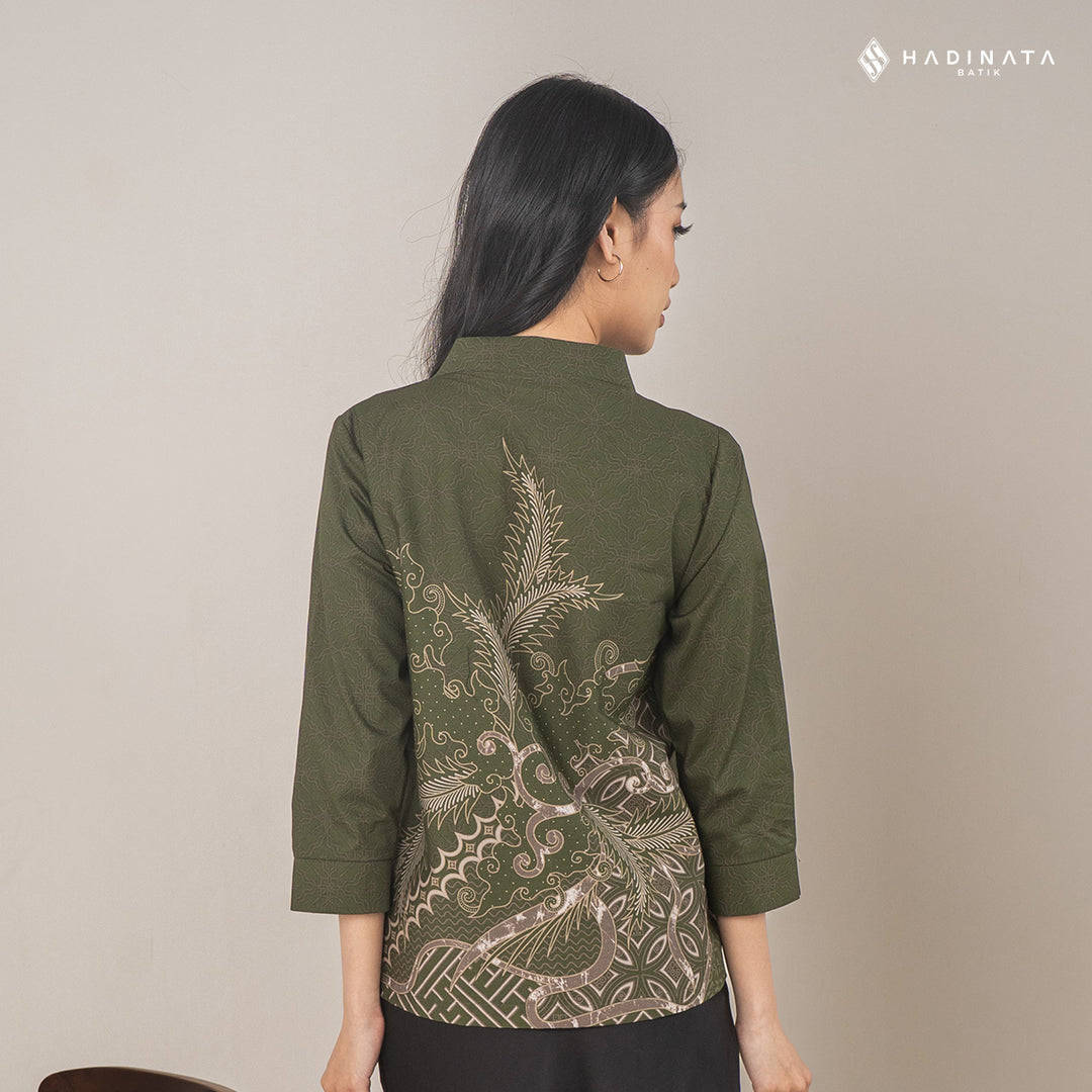 Hadinata Batik Premium Blouse Batik Wanita Superfine Datura Green