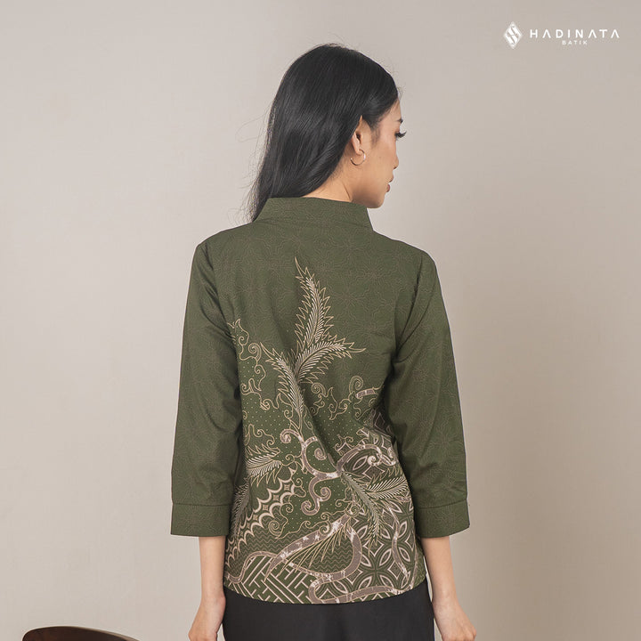 Hadinata Batik Premium Blouse Batik Wanita Superfine Datura Green