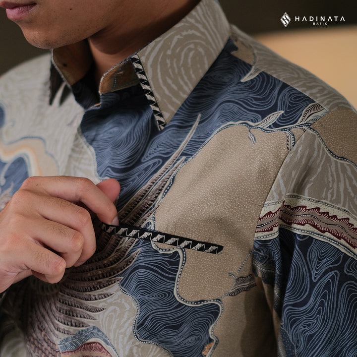 Hadinata Embroidery Batik Kemeja Panjang Arsyn Grey