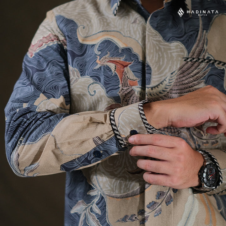 Hadinata Embroidery Batik Kemeja Panjang Arsyn Grey