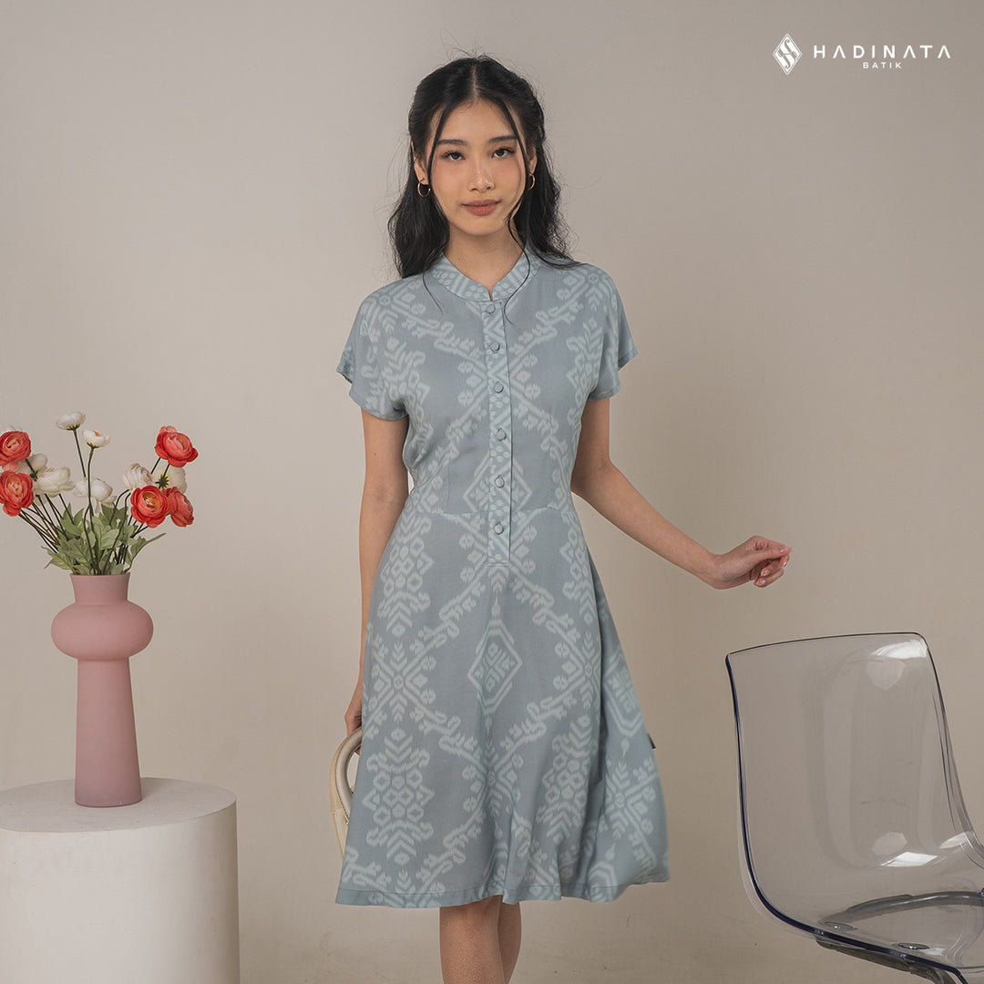 Hadinata Batik Premium Dress Batik Wanita Kalasema Blue