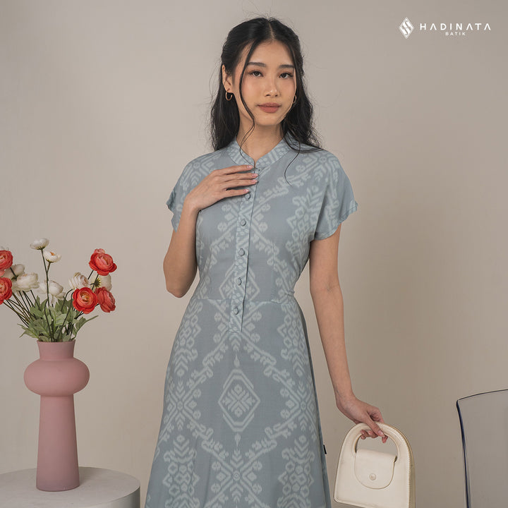 Hadinata Batik Premium Dress Batik Wanita Kalasema Blue