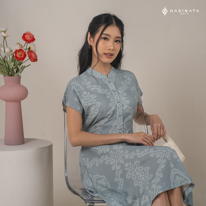 Hadinata Batik Premium Dress Batik Wanita Kalasema Blue