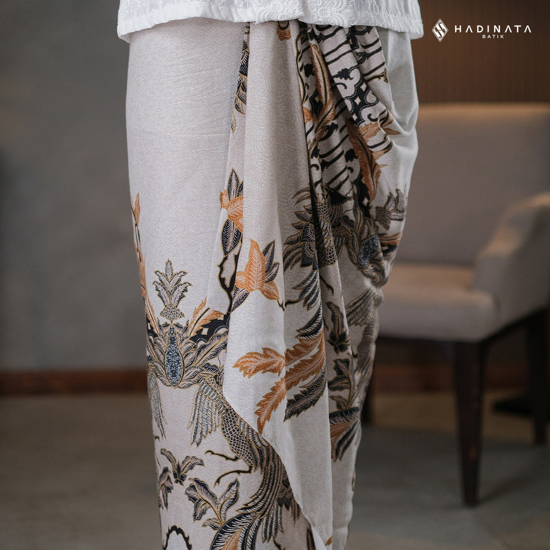 Hadinata Batik Premium Rok Lilit Batik Wanita Dobby Gulzar Cream