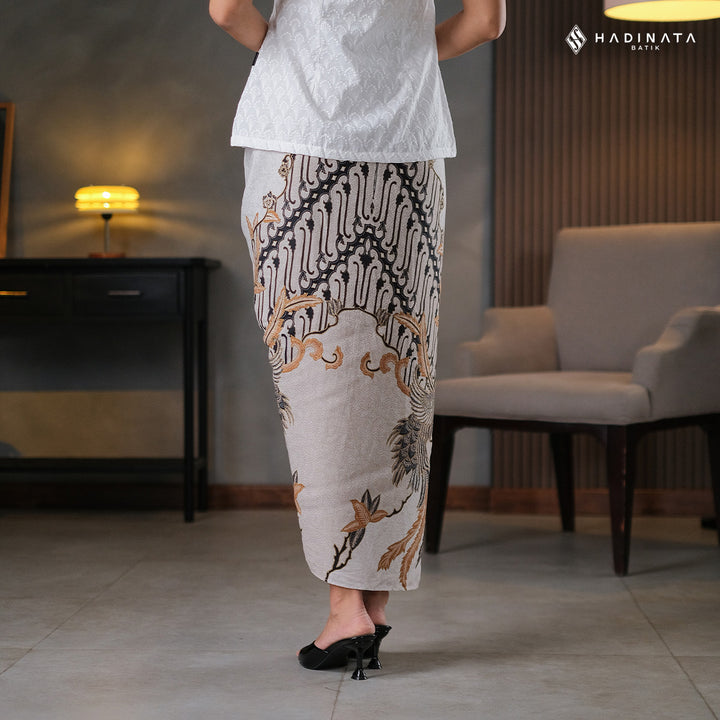 Hadinata Batik Premium Rok Lilit Batik Wanita Dobby Gulzar Cream