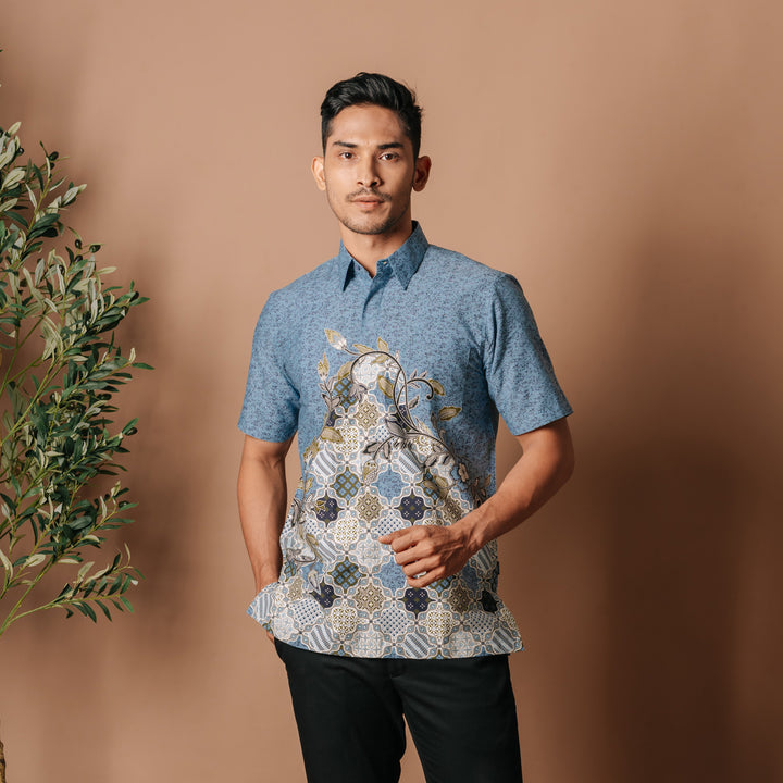 Hadinata Batik Premium Pria Kemeja Pendek Superfine Bhalendra Bhiwanda