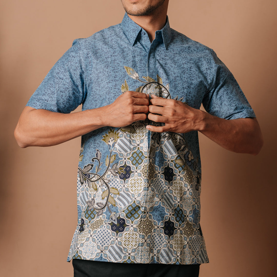 Hadinata Batik Premium Pria Kemeja Pendek Superfine Bhalendra Bhiwanda