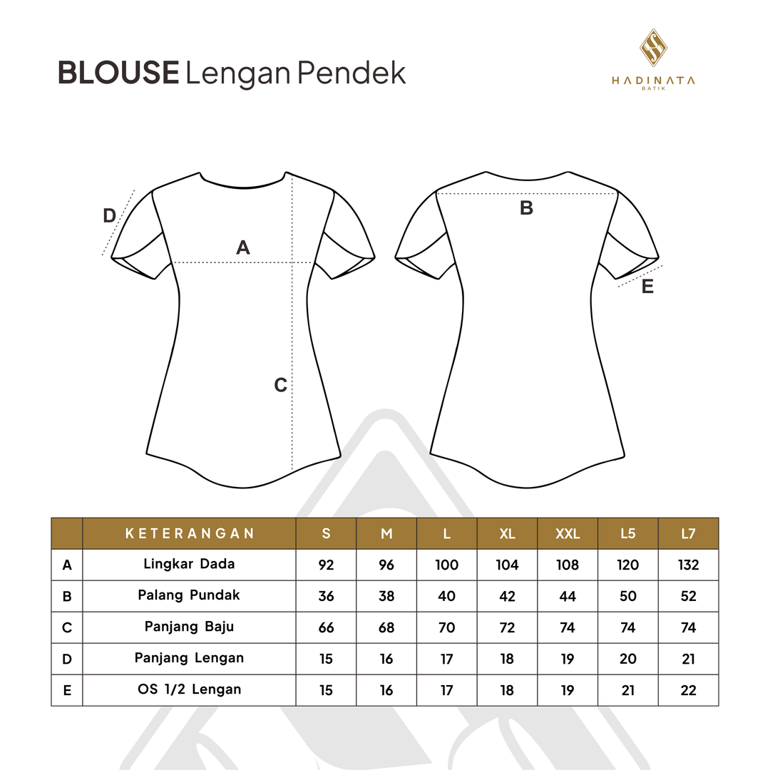 Hadinata Batik Premium Blouse Batik Wanita Lengan Pendek Superfine Bhawana White