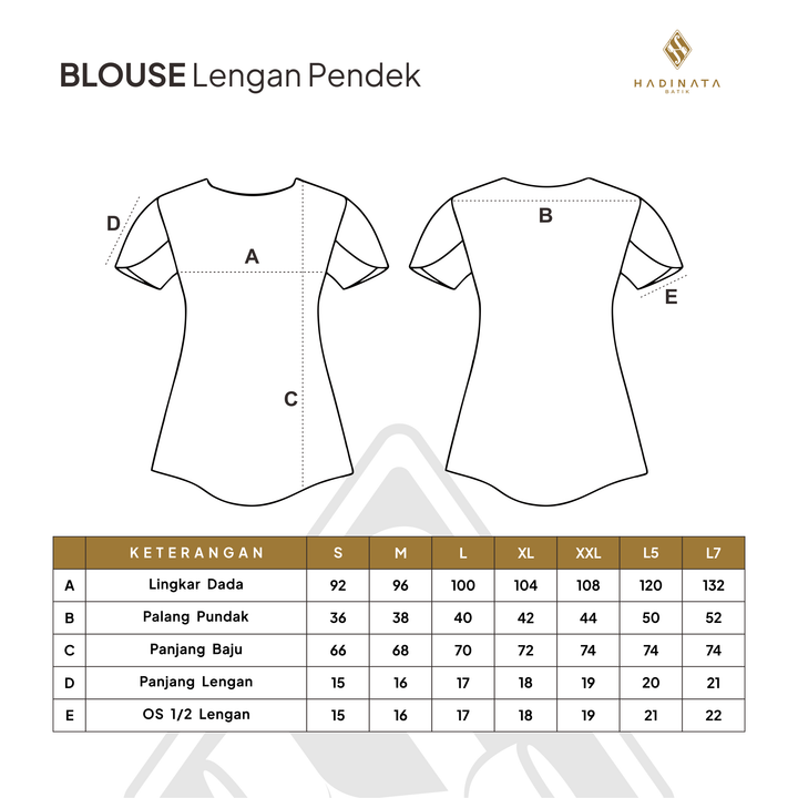 Hadinata Batik Premium Blouse Batik Wanita Lengan Pendek Superfine Bhawana White