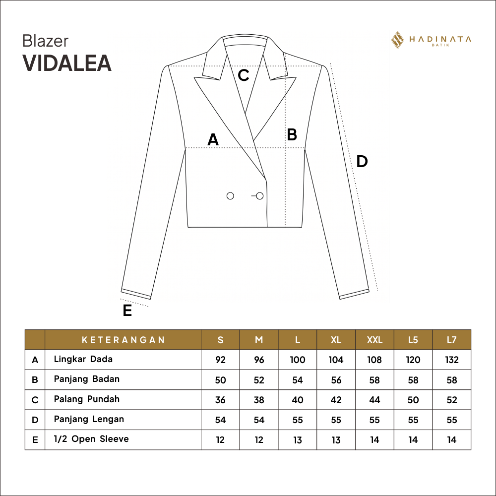 Hadinata Batik Premium Blazer Wanita Vidalea White