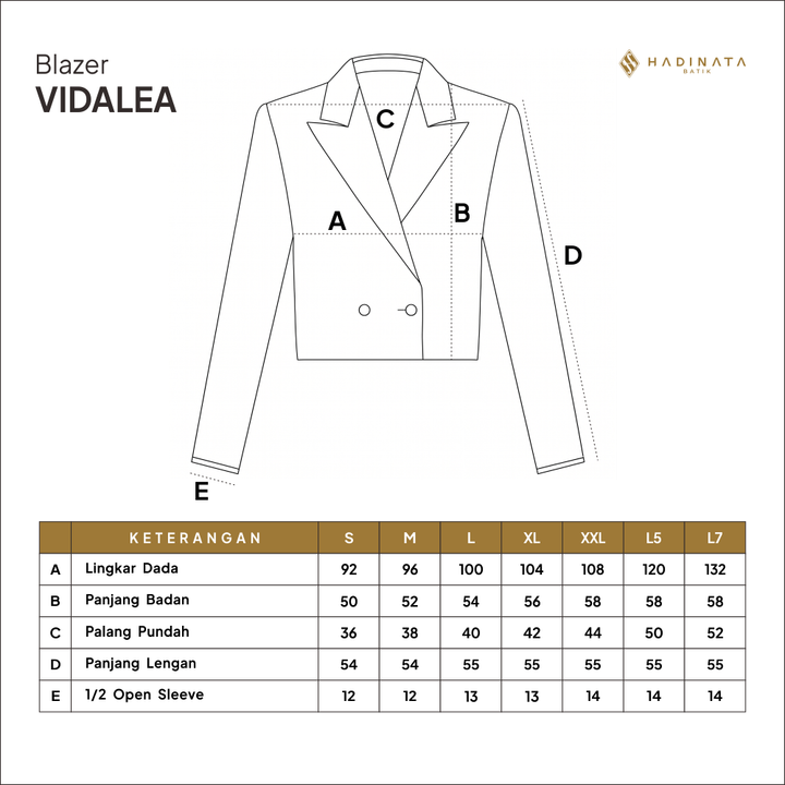 Hadinata Batik Premium Blazer Wanita Vidalea White