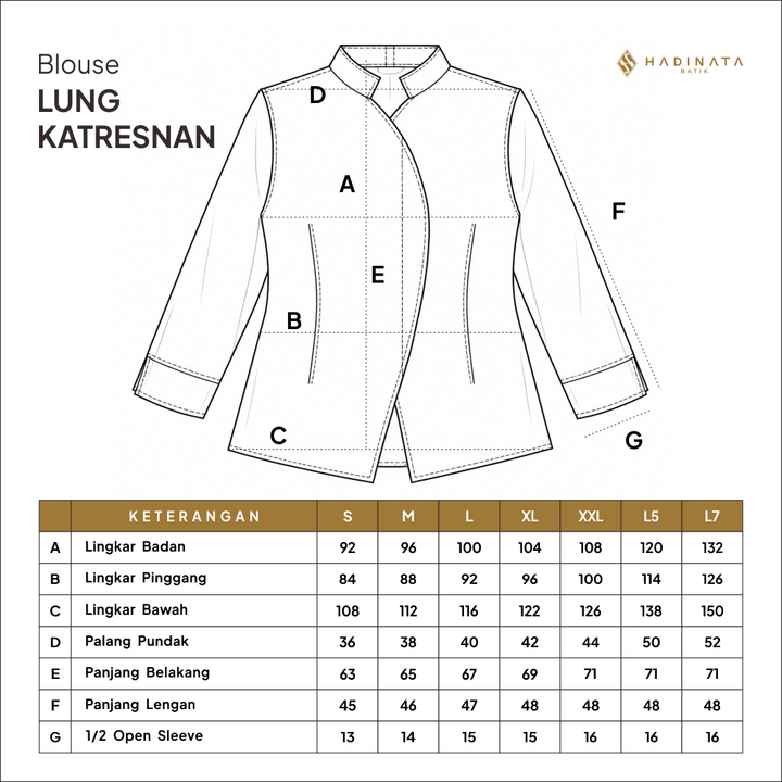 Blouse Batik Lengan Panjang -  Lung Katresnan Maroon