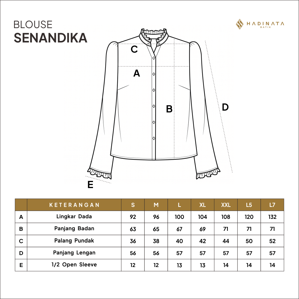 Hadinata Batik Premium Blouse Batik Wanita Lengan Panjang Superfine Senandika Grey