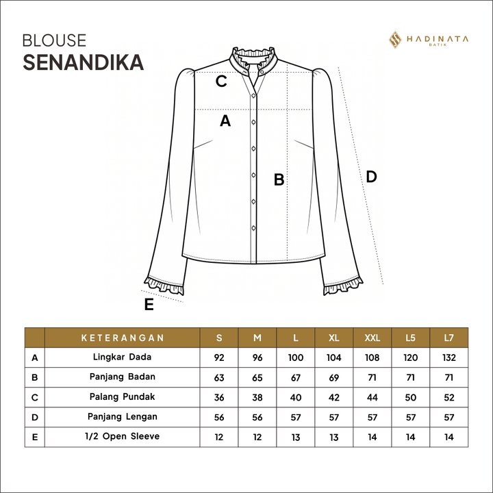 Hadinata Batik Premium Blouse Batik Wanita Lengan Panjang Superfine Senandika Grey