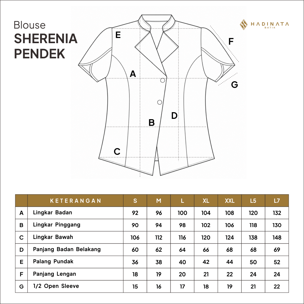 Hadinata Batik Premium Blouse Batik Wanita Lengan Pendek Superfine Sherenia Maroon
