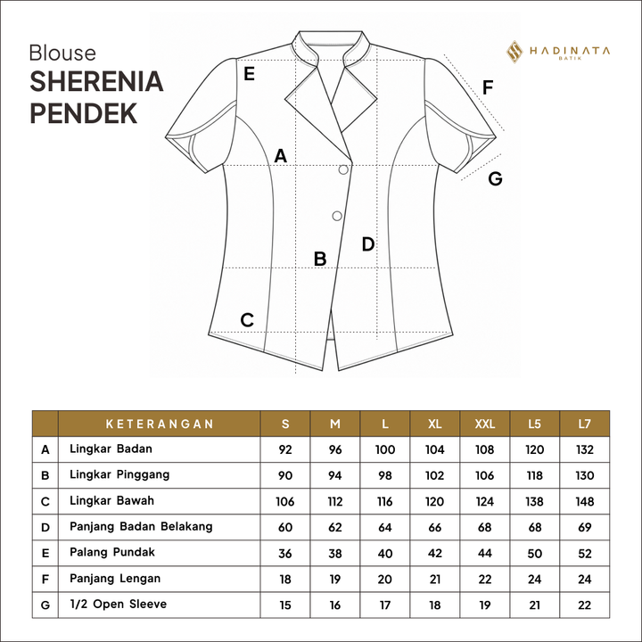 Hadinata Batik Premium Blouse Batik Wanita Lengan Pendek Superfine Sherenia Maroon