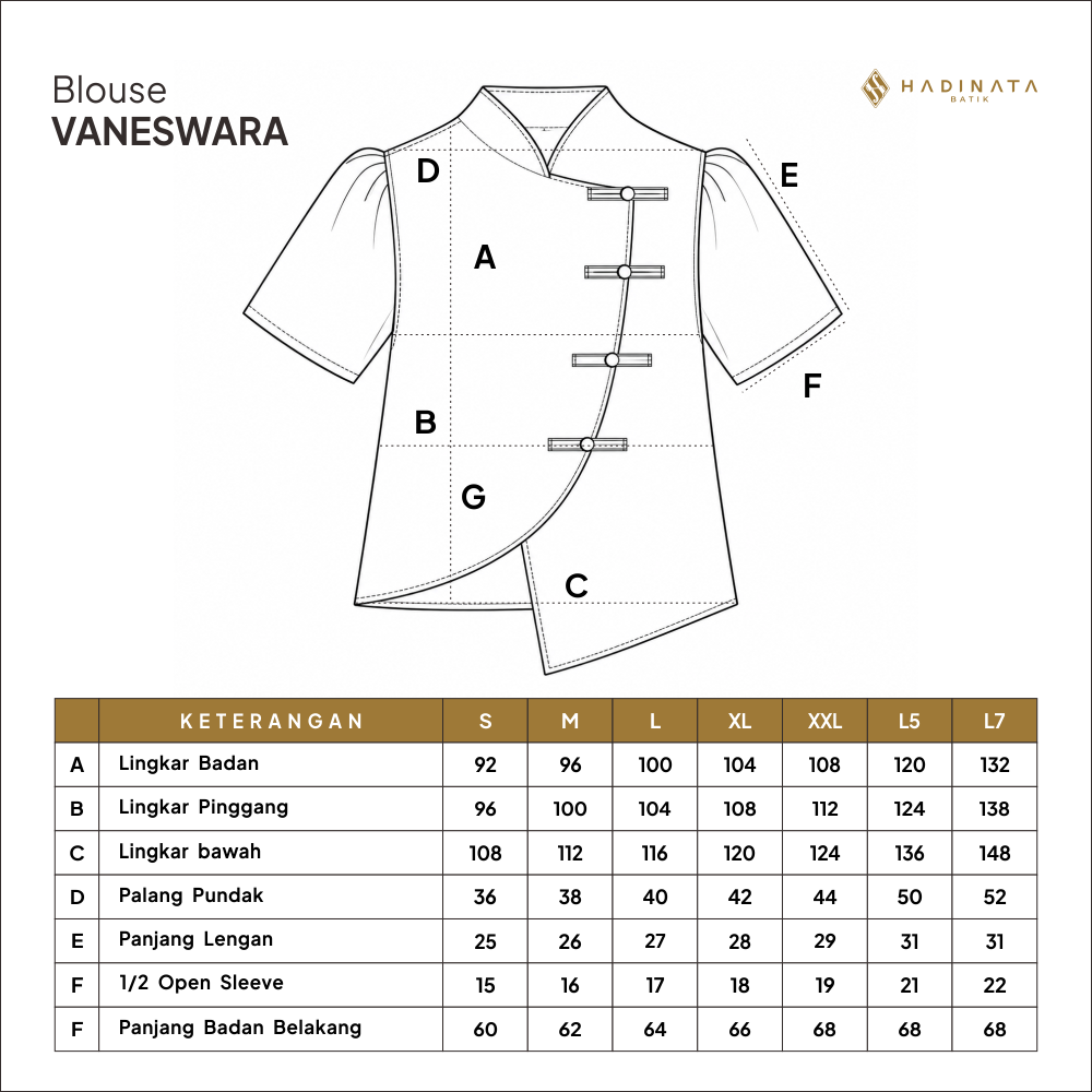 Blouse Batik Lengan Panjang -  Vanaswara Blue