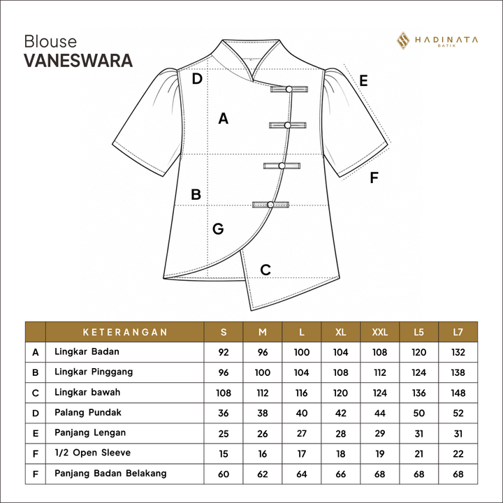 Blouse Batik Lengan Panjang -  Vanaswara Blue