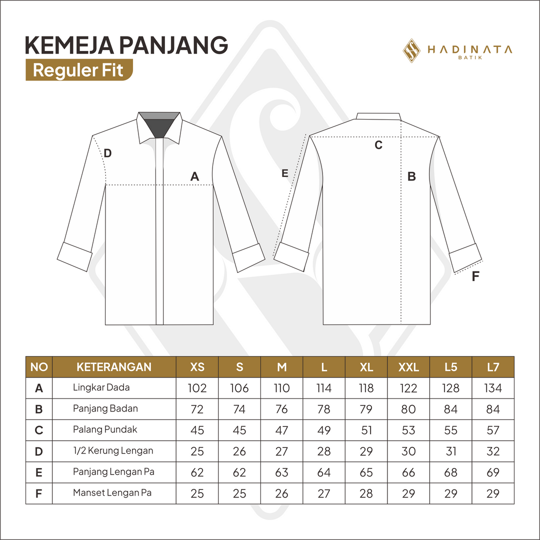 Hadinata Batik Premium Kemeja Batik Pria Lengan Panjang Dobby Furing Vardhana Brown