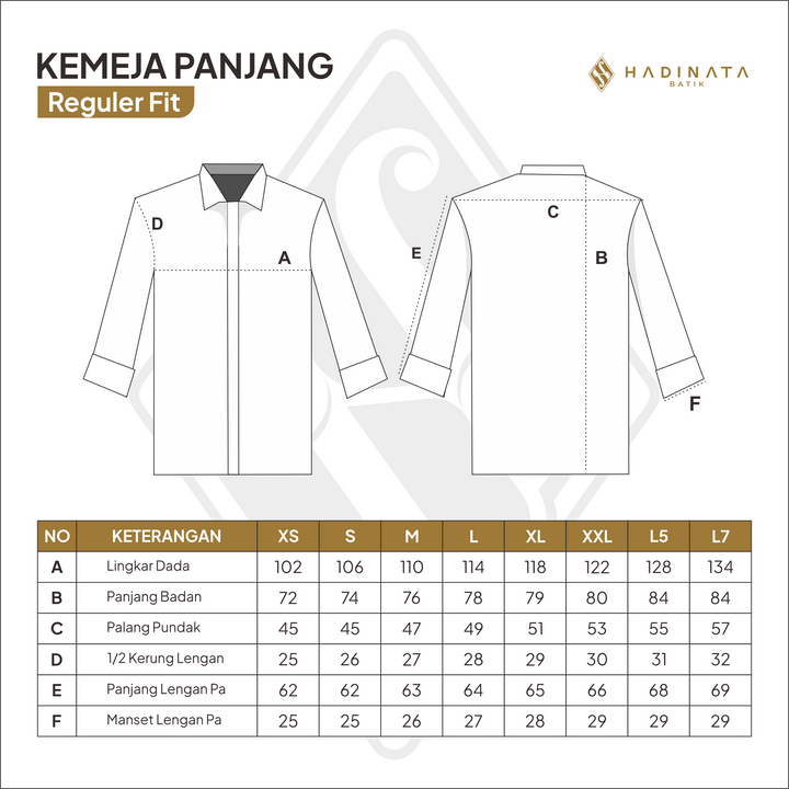 Hadinata Batik Premium Kemeja Batik Pria Lengan Panjang Dobby Furing Vardhana Brown
