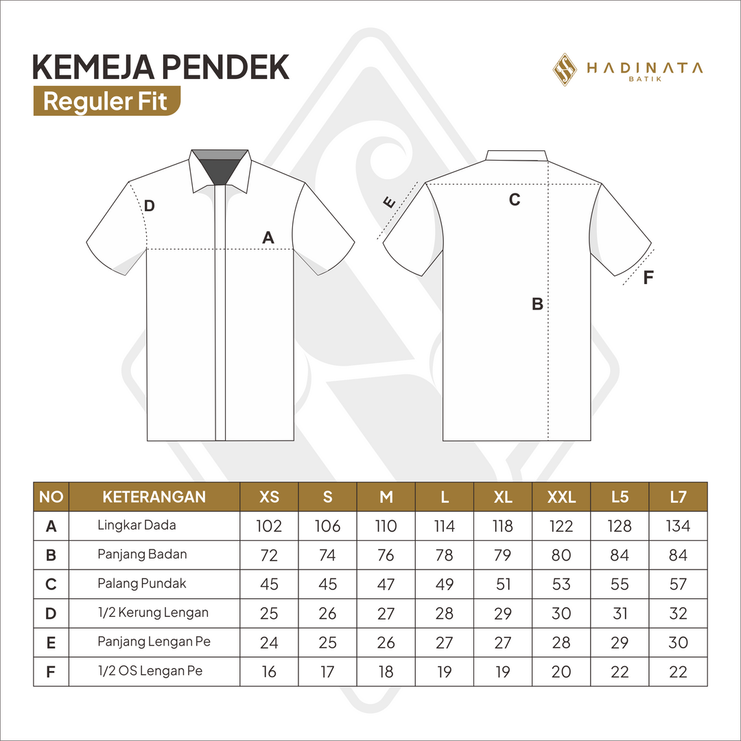 Hadinata Embroidery Batik Kemeja Pendek Syakala Cream