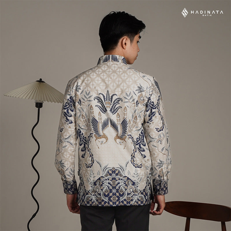 Hadinata Batik Premium Kemeja Batik Pria Lengan Panjang Superfine Furing Centana Centani Cream