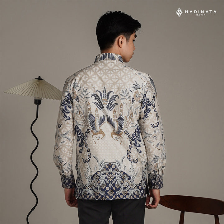 Hadinata Batik Premium Kemeja Batik Pria Lengan Panjang Superfine Furing Centana Centani Cream