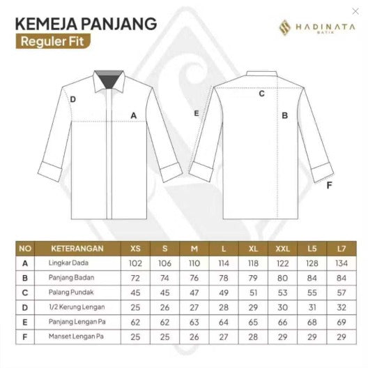 Hadinata Batik Sarimbit Set Batik Couple Gulzar Brown- Kemeja Panjang Dobby Furing & Rok Lilit