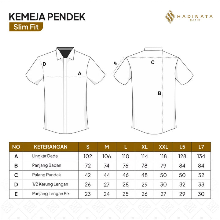 Hadinata Batik Premium Pria Kemeja Pendek Slim Fit Superfine Rinanti Navy