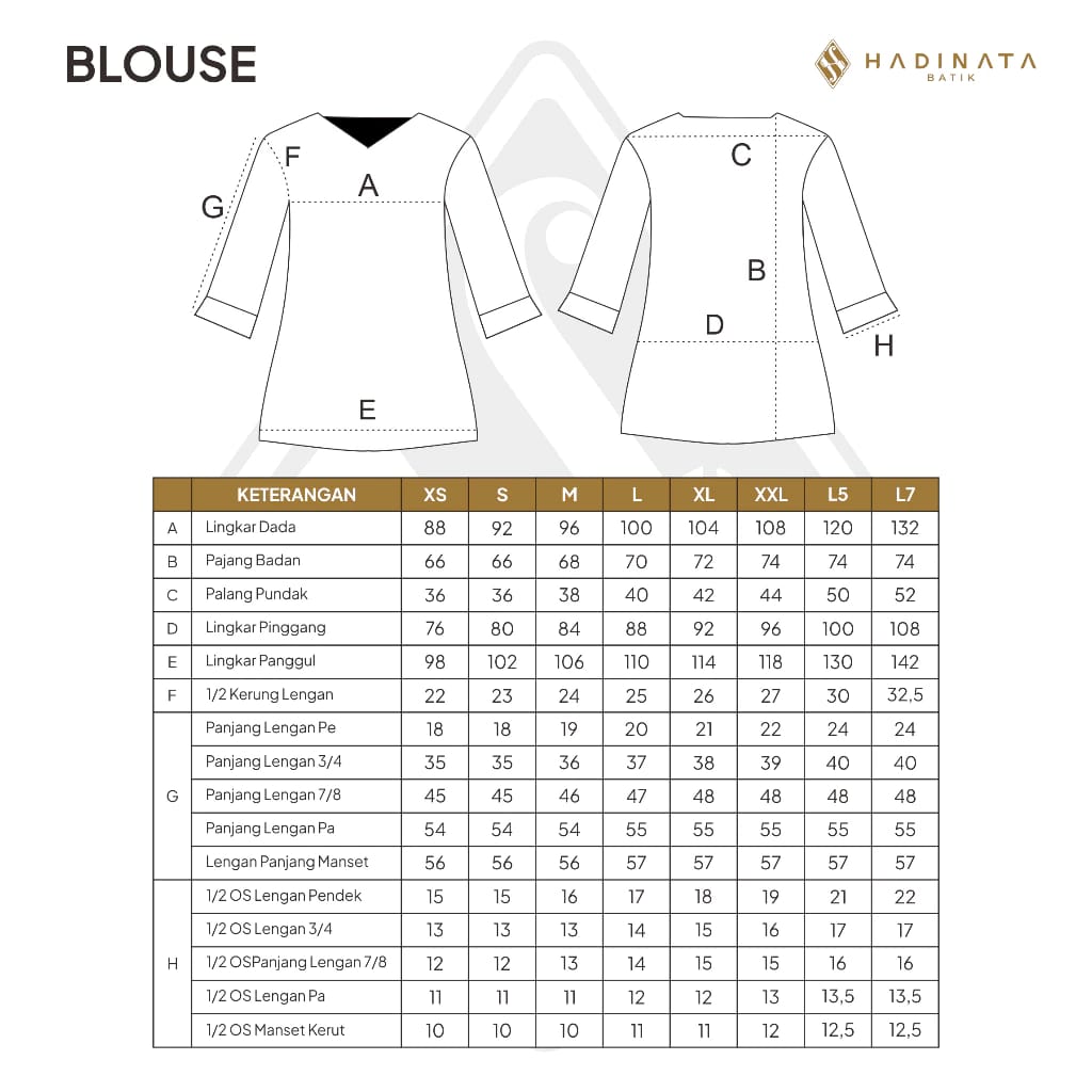 Hadinata Batik Sarimbit Set Batik Couple Deswan Black - Kemeja Pendek & Blouse