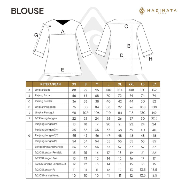 Hadinata Batik Sarimbit Set Batik Couple Deswan Black - Kemeja Pendek & Blouse