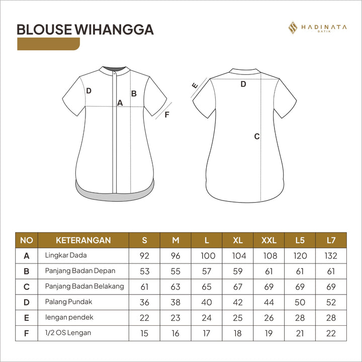 Hadinata Batik Premium Blouse Batik Wanita Lengan Pendek Superfine Wihangga Grey