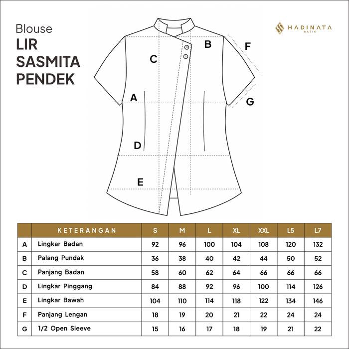 Hadinata Batik Wanita Premium Kebaya Dobby Lengan Pendek Lir Sasmita Navy
