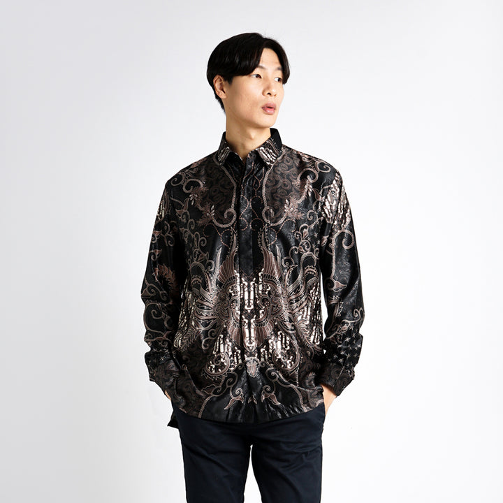 Hadinata Batik Pria Kemeja Panjang Furing Semi Sutra Zafeer Zahra