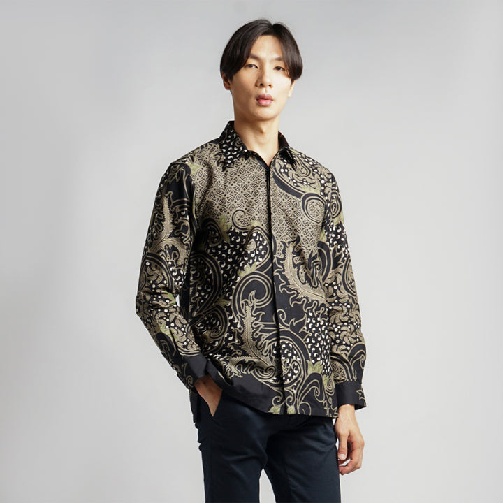 Hadinata Batik Pria Kemeja Panjang Naufal Nirmala
