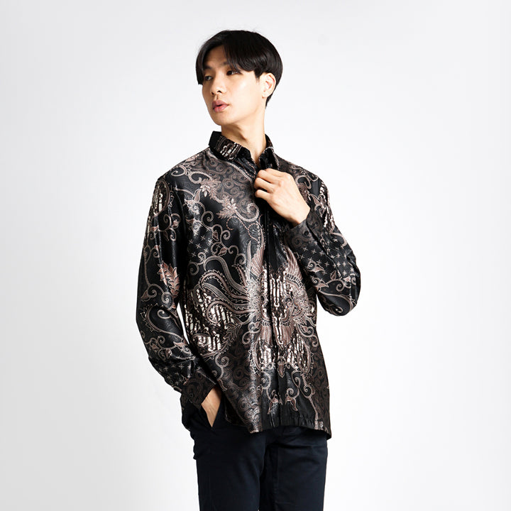 Hadinata Batik Pria Kemeja Panjang Furing Semi Sutra Zafeer Zahra
