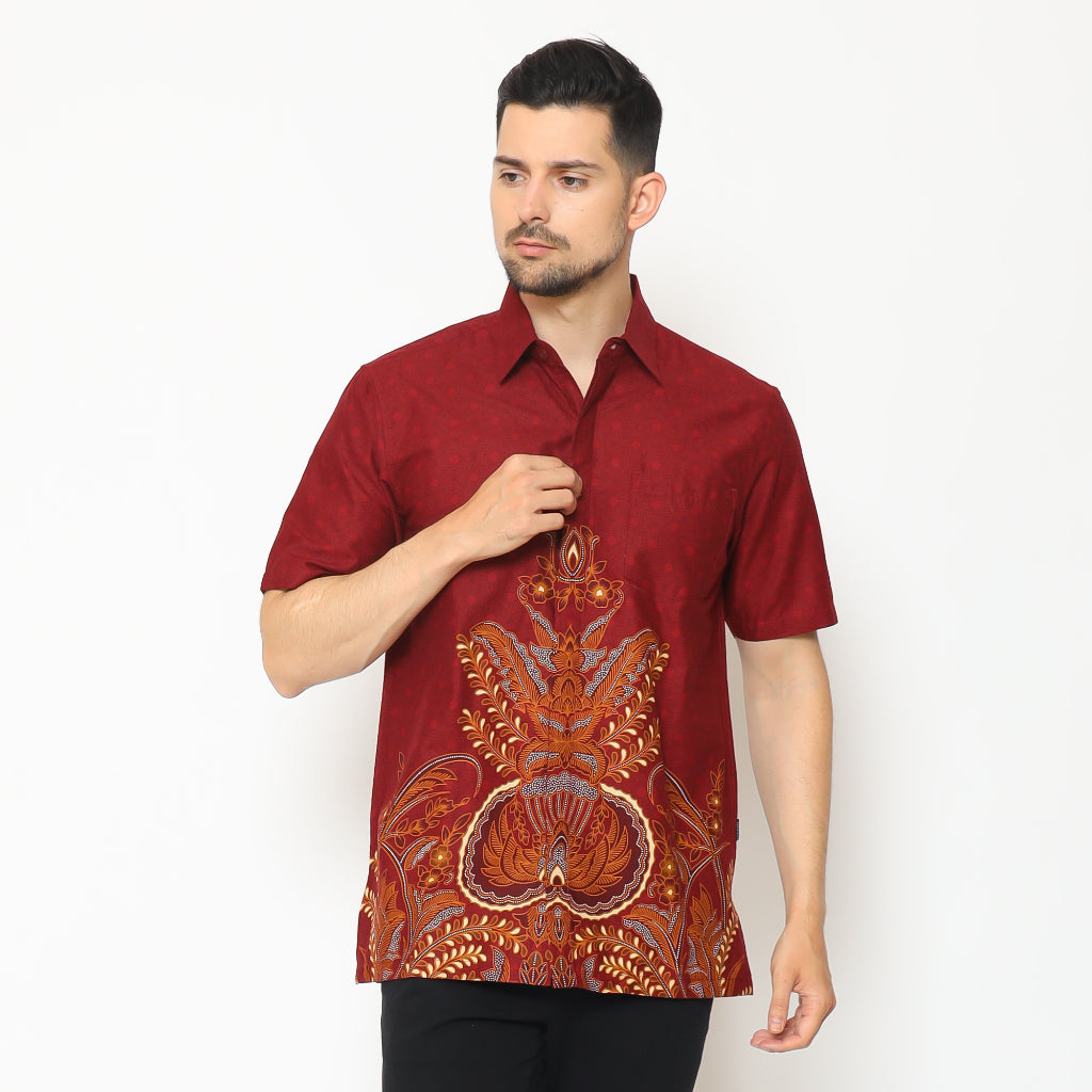 Hadinata Batik Pria Kemeja Pendek Lateef Laila